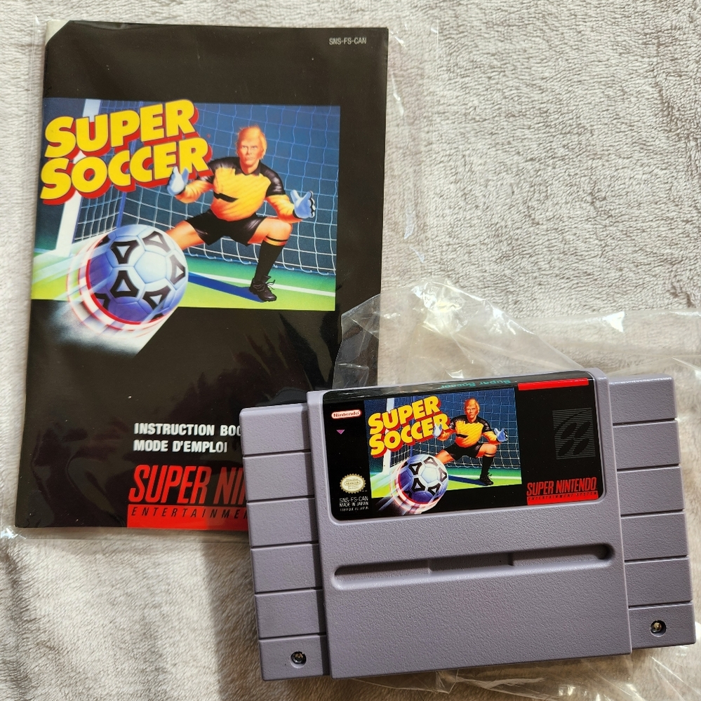 Super Soccer Vintage Super Nintendo Game + Instructions